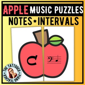 Back to School Apple Music Theory Puzzles | Notes Intervals Piano Flashcards