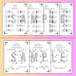Spring Music Note Naming Worksheets | Beginner Piano Theory (PDF ...