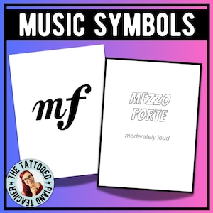 Muzieksymbolen Flash Cards | Dynamiekvoorwaarden | Flashcards pianomuziektheorie
