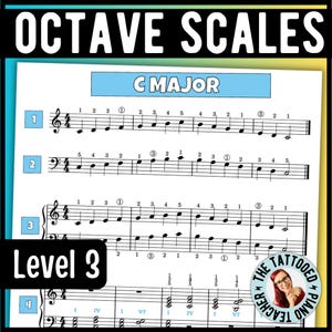 Piano Scales Level 3: Chords & Arpeggios PDF Worksheets (Digital Download)