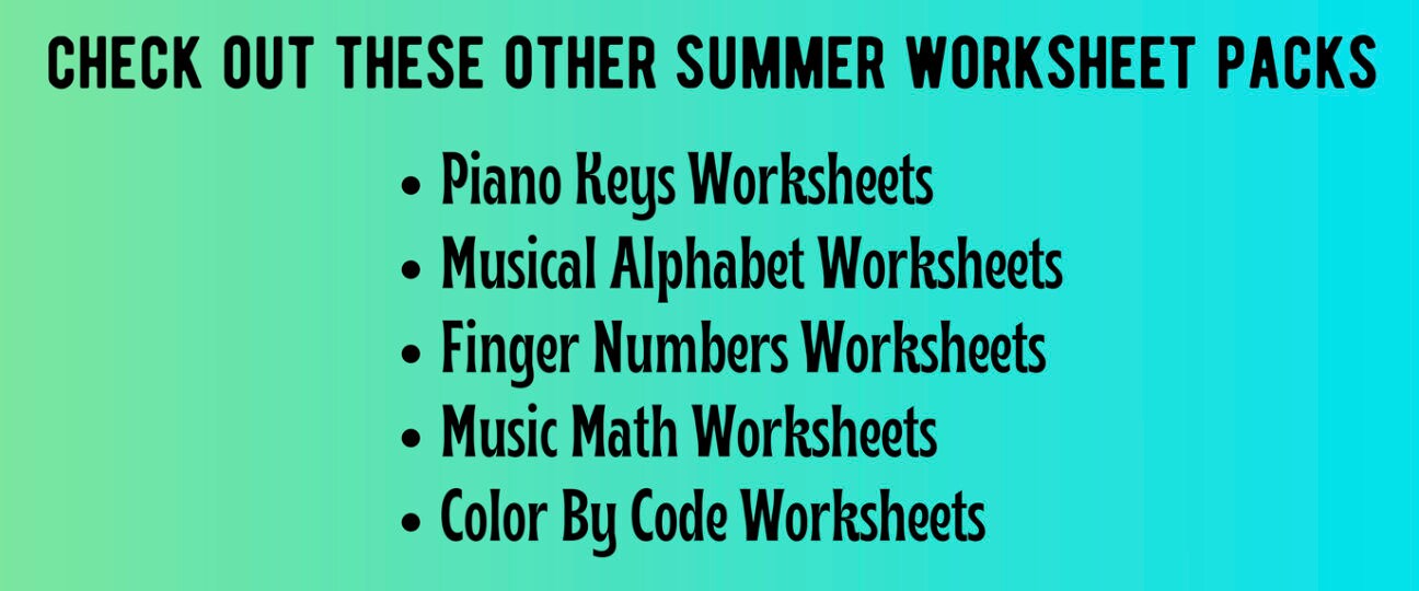 Summer Music Worksheets | Note Naming [beginner Piano Worksheets] Beach ...