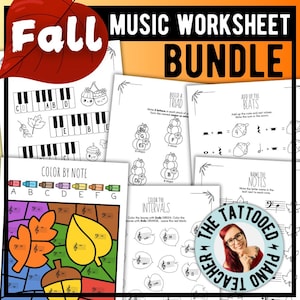 Fall Music Theory Worksheets Bundle: Beginner Piano Activities (PDF Download)