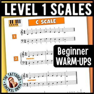 Level 1 Piano 5-Finger Scales | Beginner Pentascales, Chords & Arpeggios, Warm-Up Worksheets PDF