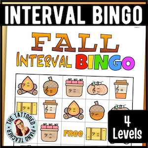 Fall Music Interval Bingo: Piano Theory Game for Students (PDF Download)