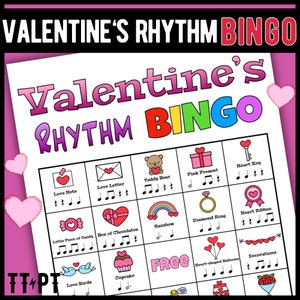 Valentine's Day Rhythm Bingo | Music Bingo Game for Beginners (Note Values)