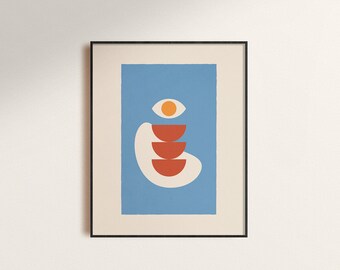 Third Eye Print, Modern Wall Art, Printable Geometric Art, Symbolic Chakra, Meditation Poster 3.2