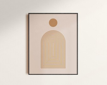 The Gateway Print, Modern Wall Art, Printable Geometric Art, Symbolic Door & Sun, Meditation Poster 1.11