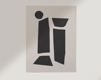 Intention Print: Hand-Cut Abstract Shapes, Mindful Art (Digital Download)