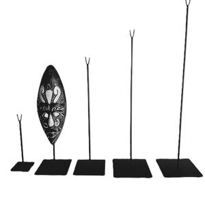 Wooden African mask stand, display stand, all-metal support, several heights to choose from. Suitable for all types of masks.