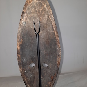 Base per maschera africana in legno, espositore, supporto interamente in metallo, 11 altezze a scelta da 20 a 120 cm, adatto a tutti i tipi di maschere immagine 10