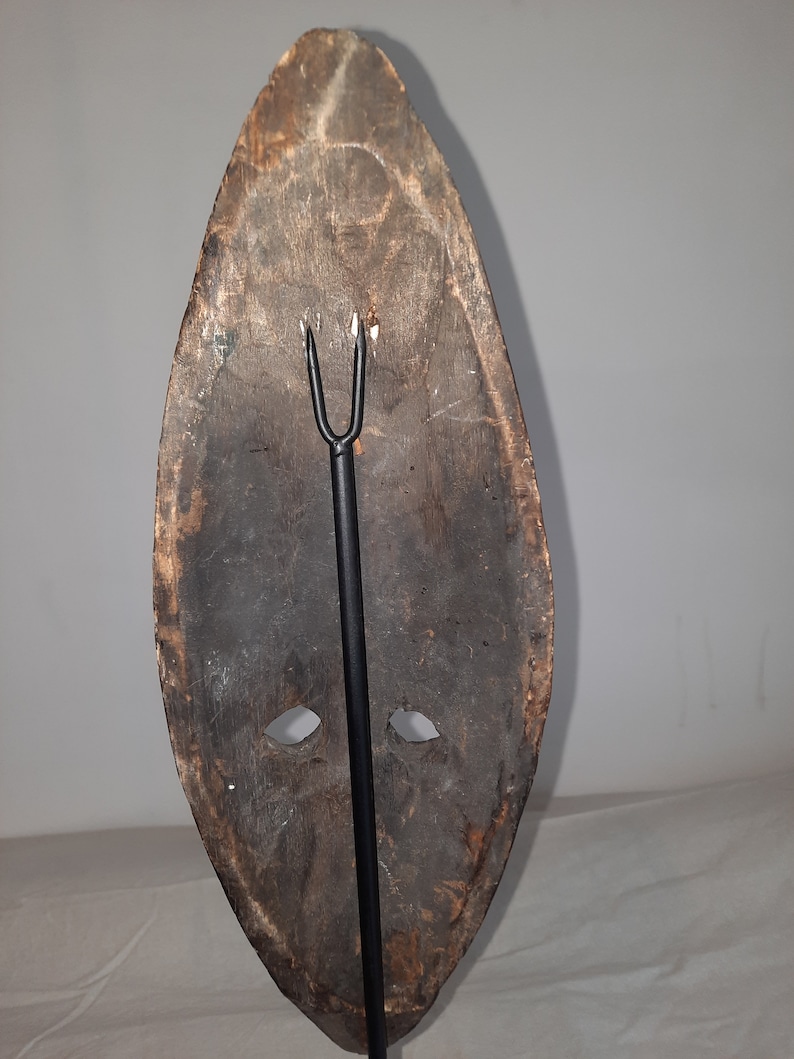 Base per maschera africana in legno, espositore, supporto interamente in metallo, 11 altezze a scelta da 20 a 120 cm, adatto a tutti i tipi di maschere immagine 10