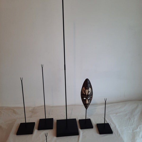 Base para máscara africana de madera, 11 alturas a elegir de 20 a 120 cm apta para todo tipo de máscaras.