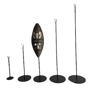 African wooden mask stand, display stand, all-metal support, several heights to choose from. Suitable for all types of masks.