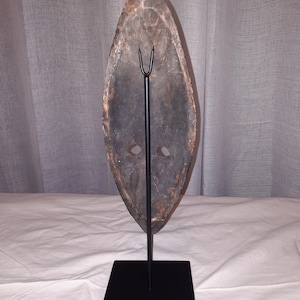 Base per maschera africana in legno, espositore, supporto interamente in metallo, 11 altezze a scelta da 20 a 120 cm, adatto a tutti i tipi di maschere immagine 4