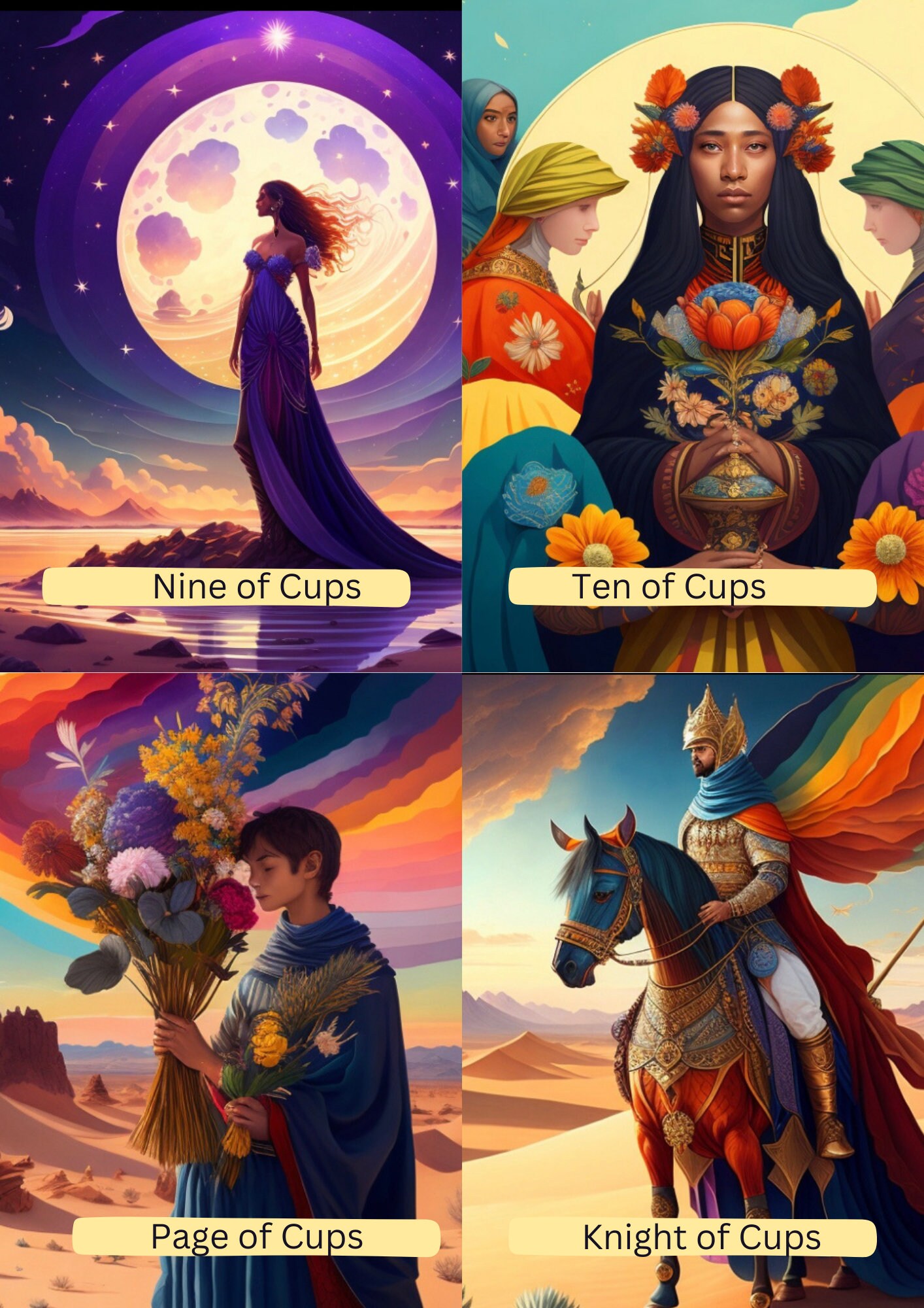 Modern Rainbow Tarot Card Deck 78 Cards Moon Rainbow Oracle Etsy