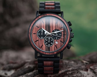wooden watch | handmade handcrafted gift, personalised custom engraved, gift for him.