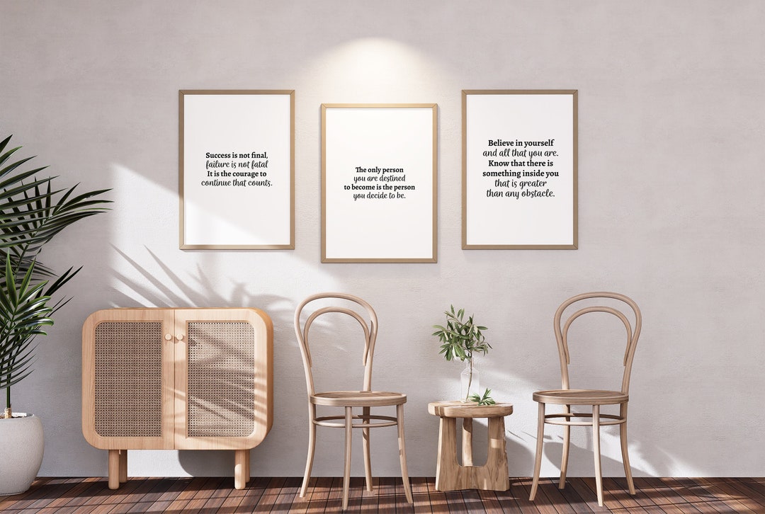 SET OF 5 Inspiring Quotes Entryway Wall Decor Home Wall Etsy