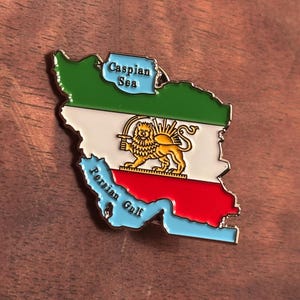 Iran Flag Pin - Persian Pin - Shir O Khorshid - Enamel