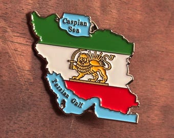 Iran Flag Pin - Persian Pin - Shir O Khorshid - Enamel