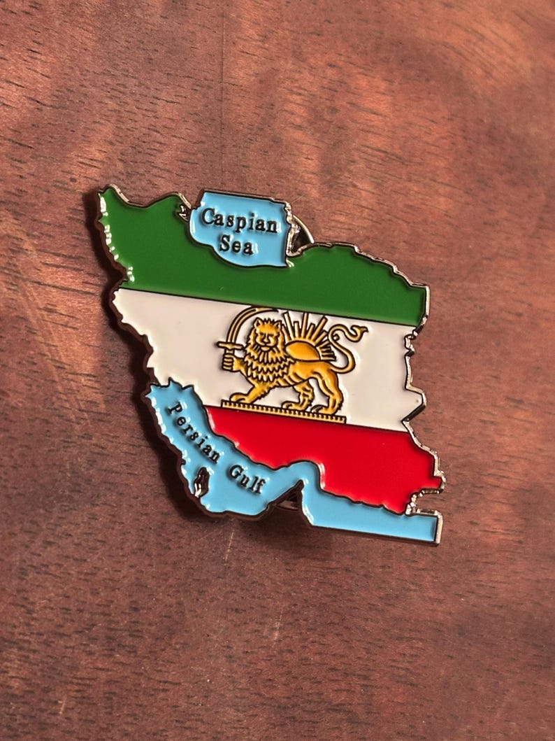 Iran Flag Pin - Persian Pin - Shir O Khorshid - Enamel - Etsy