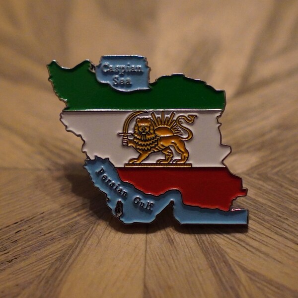 Iran Flag Pin - Persian Pin - Shir O Khorshid - Enamel