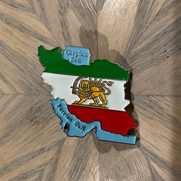 Iran Flag Pin - Persian Pin - Shir O Khorshid - Enamel