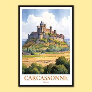 Carcassonne Cartel Carcassonne Impresión Carcassonne Viaje Impresión Pared Arte Carcassonne Decoración Carcassonne Viaje Pared Arte Francia Arte Regalo Amante