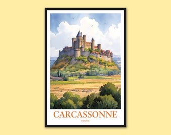 Carcassonne Cartel Carcassonne Impresión Carcassonne Viaje Impresión Pared Arte Carcassonne Decoración Carcassonne Viaje Pared Arte Francia Arte Regalo Amante