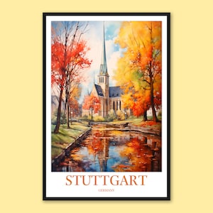 Stuttgart Wall Art Stuttgart Poster Stuttgart Print Art Stuttgart Wall Decor Stuttgart Travel Wall Art Germany Wall Art Stuttgart Gift Lover