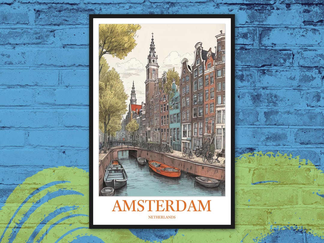 Amsterdam Travel Wall Art Amsterdam Poster Amsterdam Wall Art Amsterdam ...