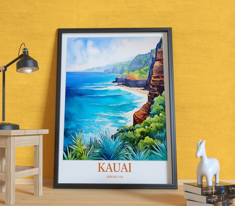 Kauai Print Art Kauai Na Pali Coast Decor Kauai Island Poster Kauai