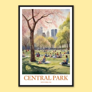 Póster de viaje de Central Park: Arte mural de la ciudad de Nueva York