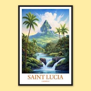 Saint Lucia Travel Poster: Caribbean Wall Art Print