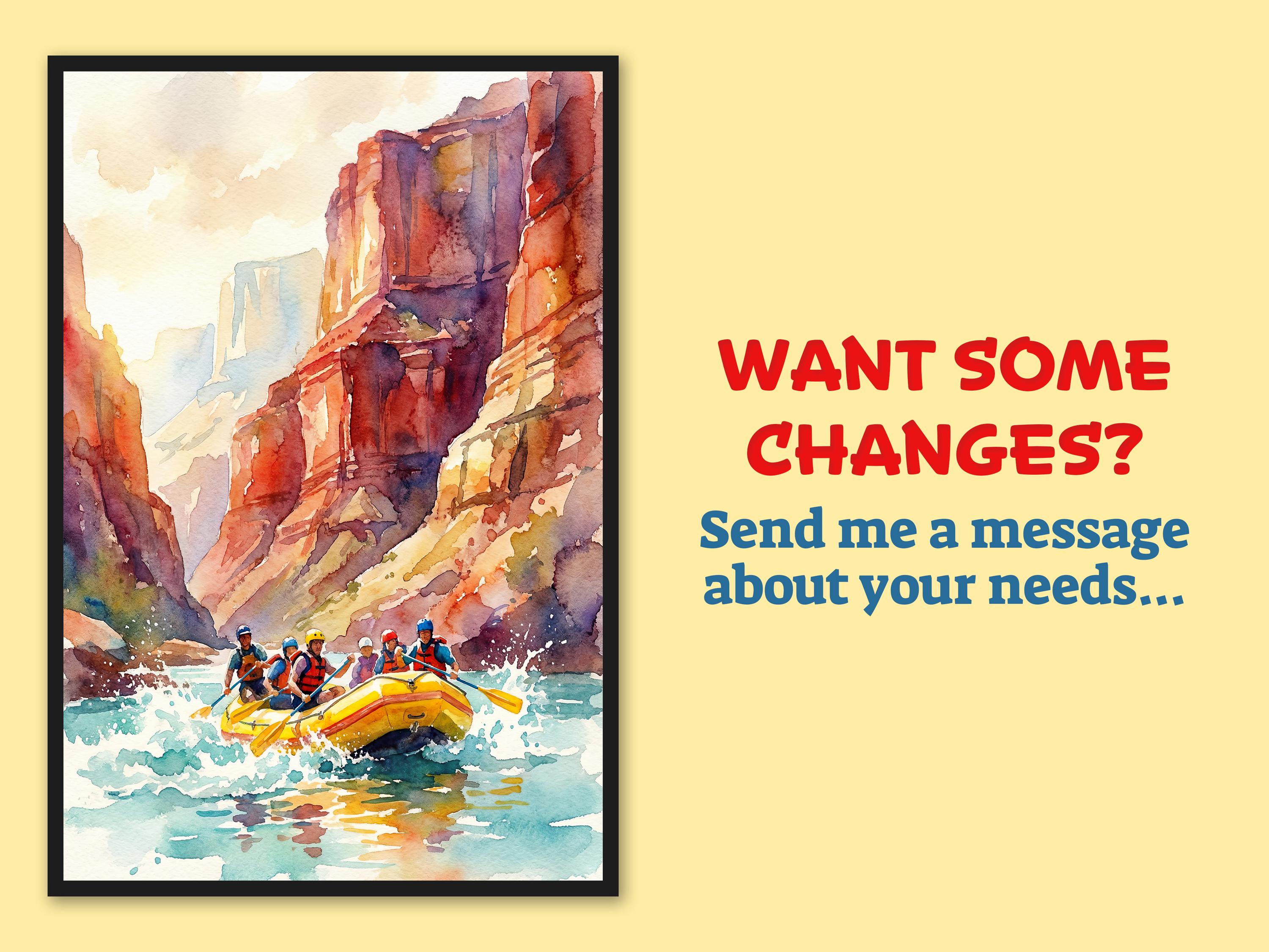 Grand Canyon Travel Poster Wall Art Whitewater Rafting Art Print