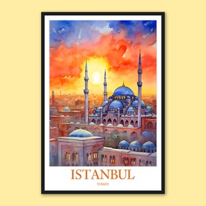 Istanbul Travel Print: Hagia Sophia Mosque, Turkey Wall Art