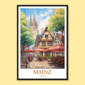 Mainz Wall Decor Mainz Poster Mainz Print Mainz Travel Wall Art Mainz Travel Print Wall Art Germany Wall Art Mainz Kirschgarten Square Print