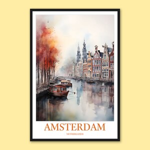 Amsterdam Canal Print: Netherlands Travel Wall Art