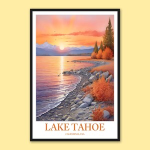 Lake Tahoe Wall Decor Lake Tahoe Travel Print Wall Art Lake Tahoe Print Lake Tahoe Poster Lake Tahoe Travel Wall Art California Wall Art