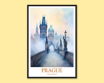 Prague Travel Poster: Czech Republic Wall Art