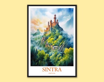 Sintra Portugal Travel Poster: Pena Palace Wall Art