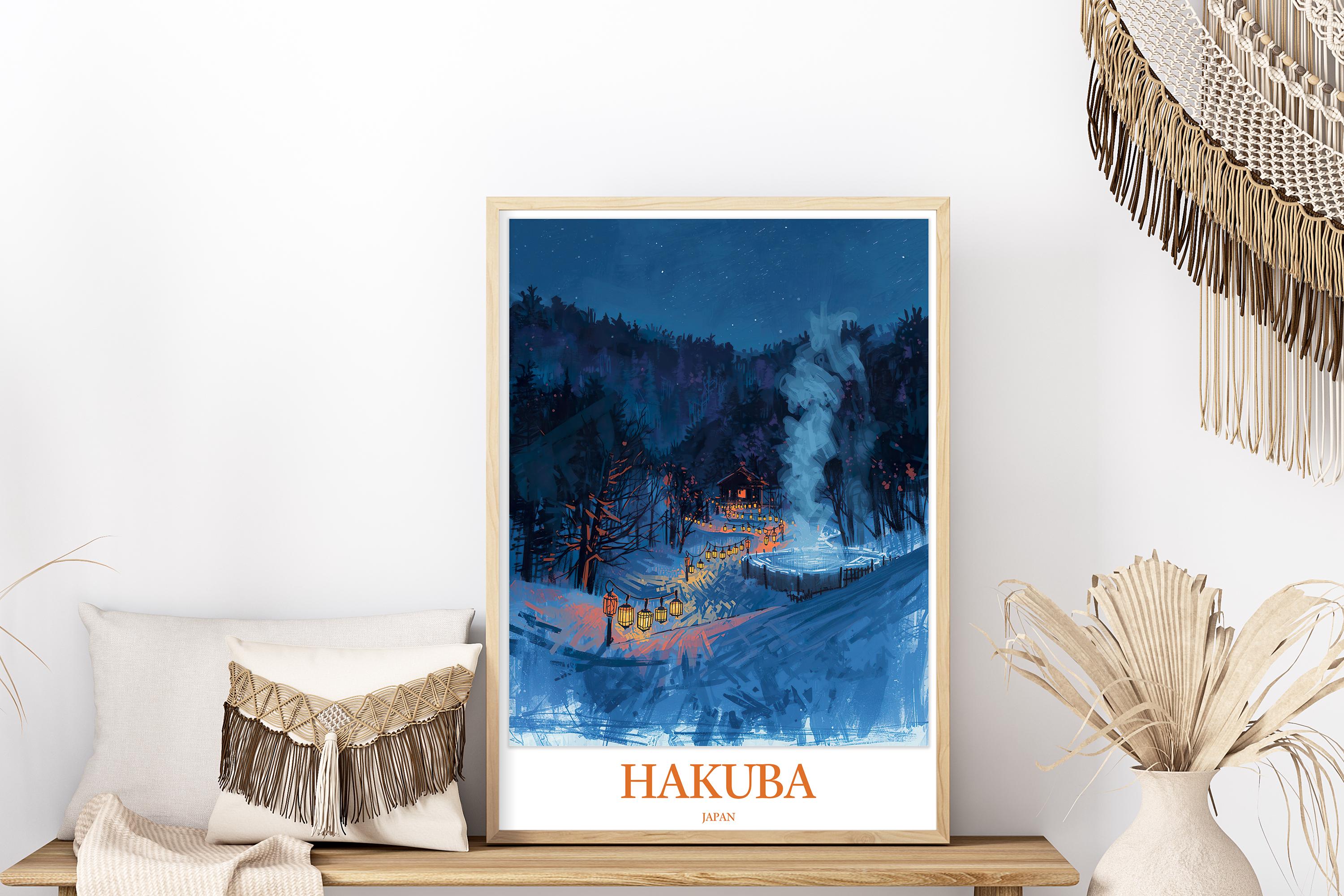 Hakuba Japan Poster: Winter Onsen Wall Art - Etsy Finland