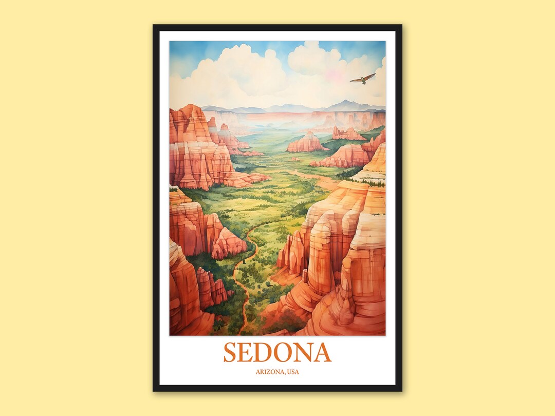 Red Rocks Arizona Graphics Sedona Red Rocks Print: Arizona Travel Poster, Sandstone Wall Art - Etsy