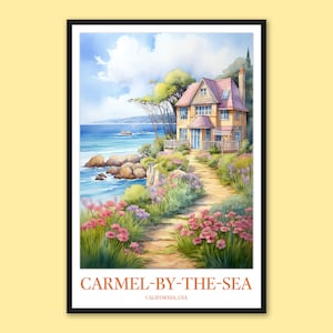 Carmel-by-the-Sea print poster Carmel by the Sea Wall Art Carmel Beach Ocean Wall Decor Carmel by the Sea Travel Art California Gift Lover