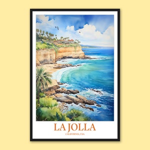La Jolla Travel Print: California Coastal Wall Art