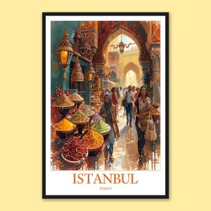 Istanbul Grand Bazaar Print: Travel Poster, Spice Market Wall Art