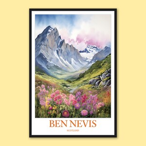 ベン・ネビス スコットランド 版画：山川渓谷の旅の芸術
