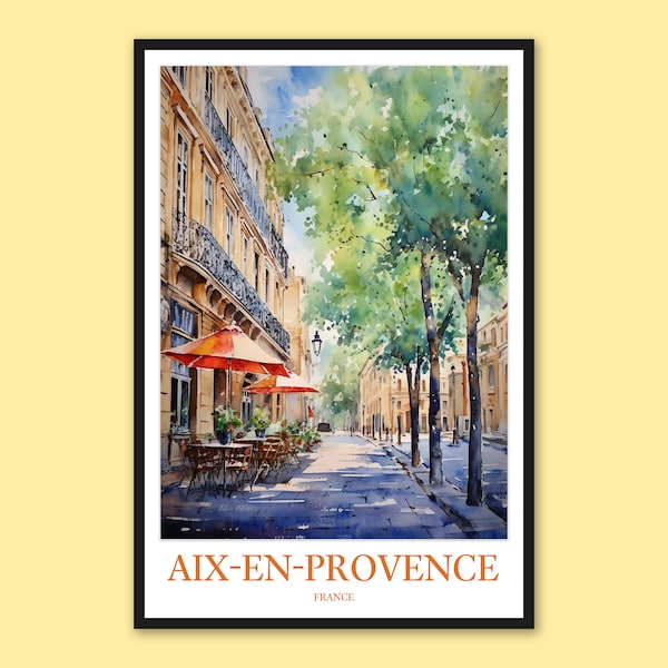 Art mural d'Aix-en-Provence Poster d'Aix en Provence Art d'impression d'Aix en Provence Décoration d'Aix en Provence Cadeau d'Aix en Provence Art d'Aix en Provence