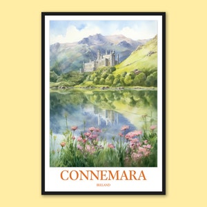 Connemara Impressão de viagem Arte de parede Connemara Poster Connemara Impressão Connemara Decoração Connemara Viagem Arte de parede Irlanda Arte de parede Kylemore Abbey