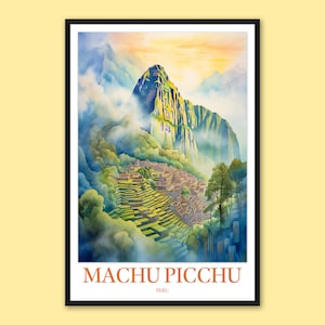 Machu Picchu Travel Poster: Peru Wall Art