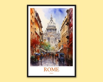 Rome Travel Print: Italy Wall Art Poster